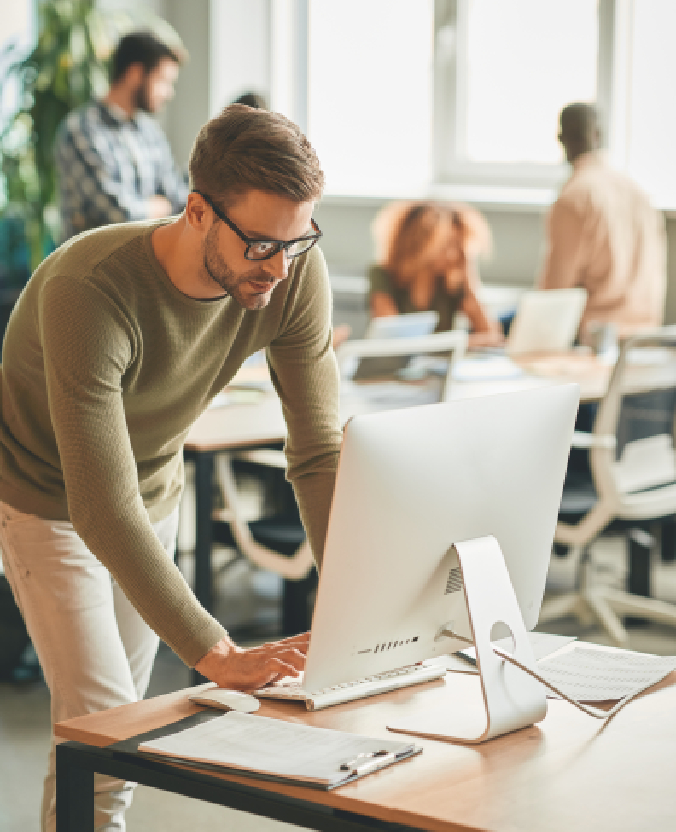 Man working with laptop